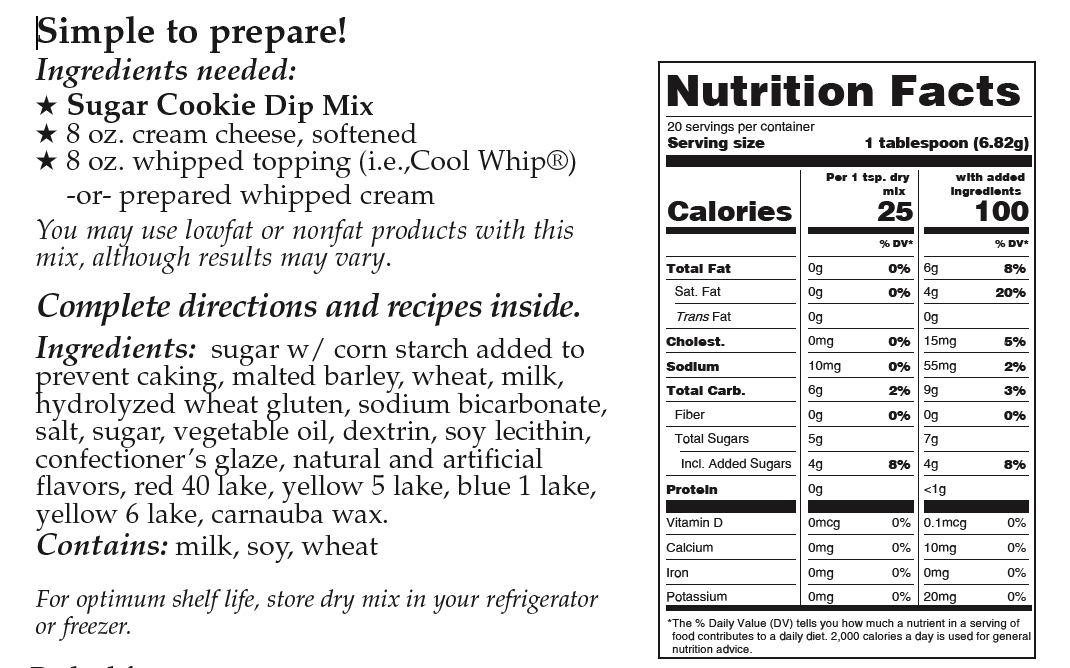 Downhome Deliciousness Christmas Sugar Cookie Dip Mix