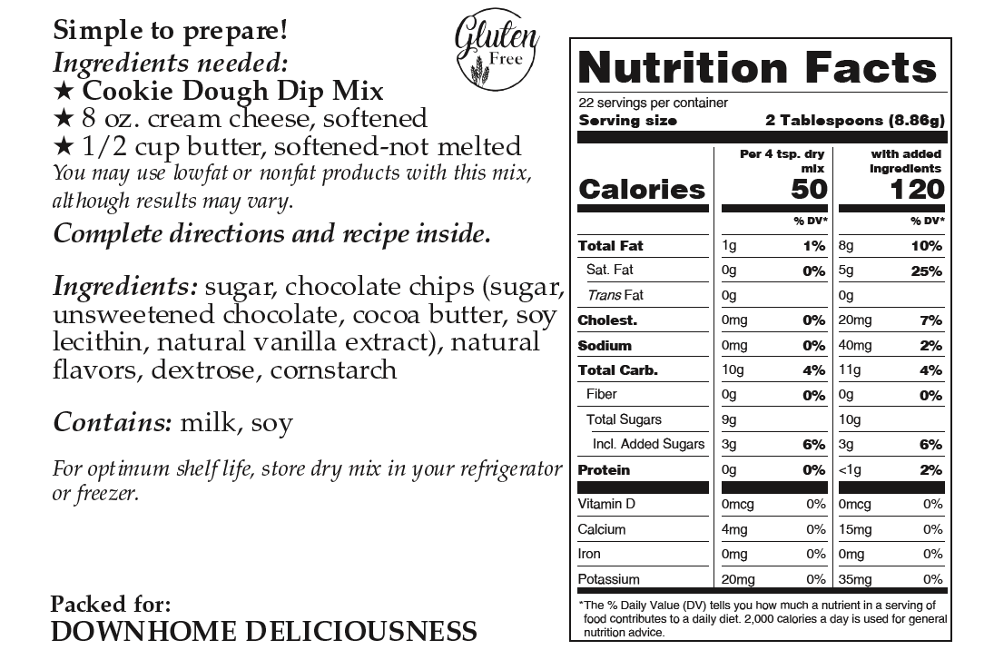 Downhome Deliciousness Cookie Dough Dip Mix