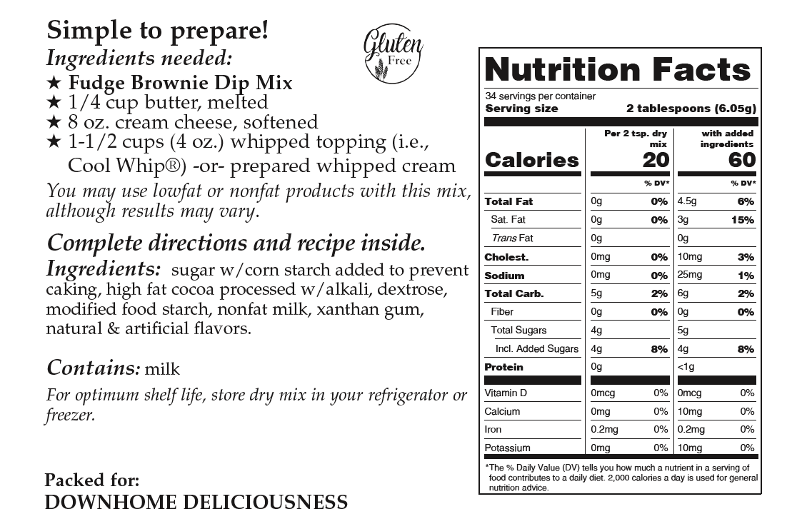 Downhome Deliciousness Fudge Brownie Dip Mix