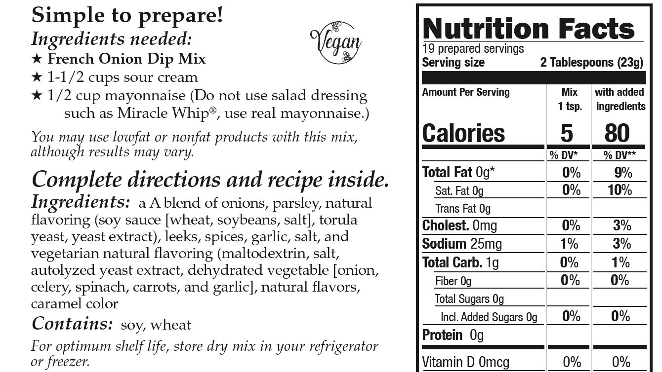 Downhome Deliciousness French Onion Dip Mix