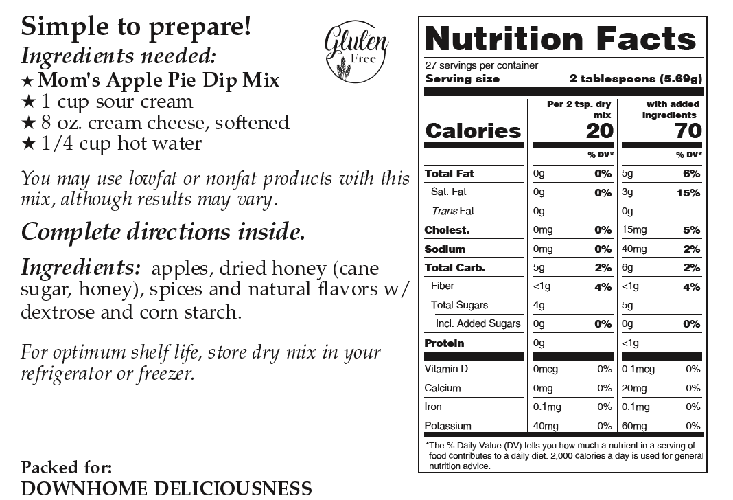 Downhome Deliciousness Apple Pie Dip Mix