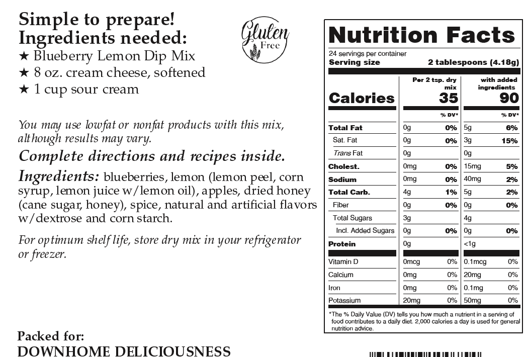 Downhome Deliciousness Blueberry Lemon Dip Mix