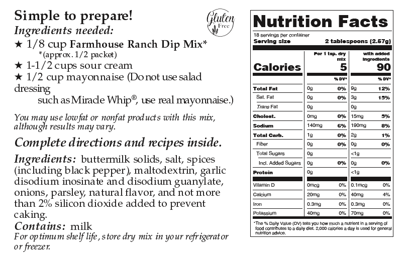 Downhome Deliciousness Farmhouse Ranch Dip Mix