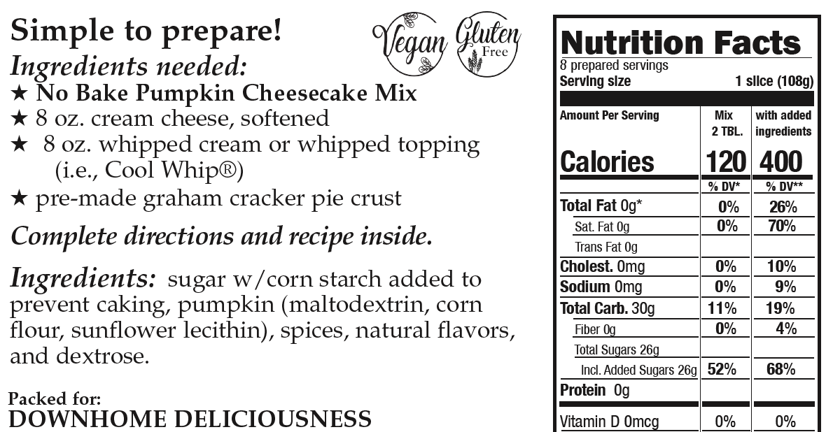 Downhome Deliciousness No-Bake Pumpkin Cheesecake Mix