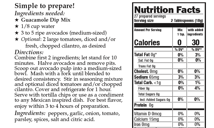 Downhome Deliciousness Guacamole Dip Mix