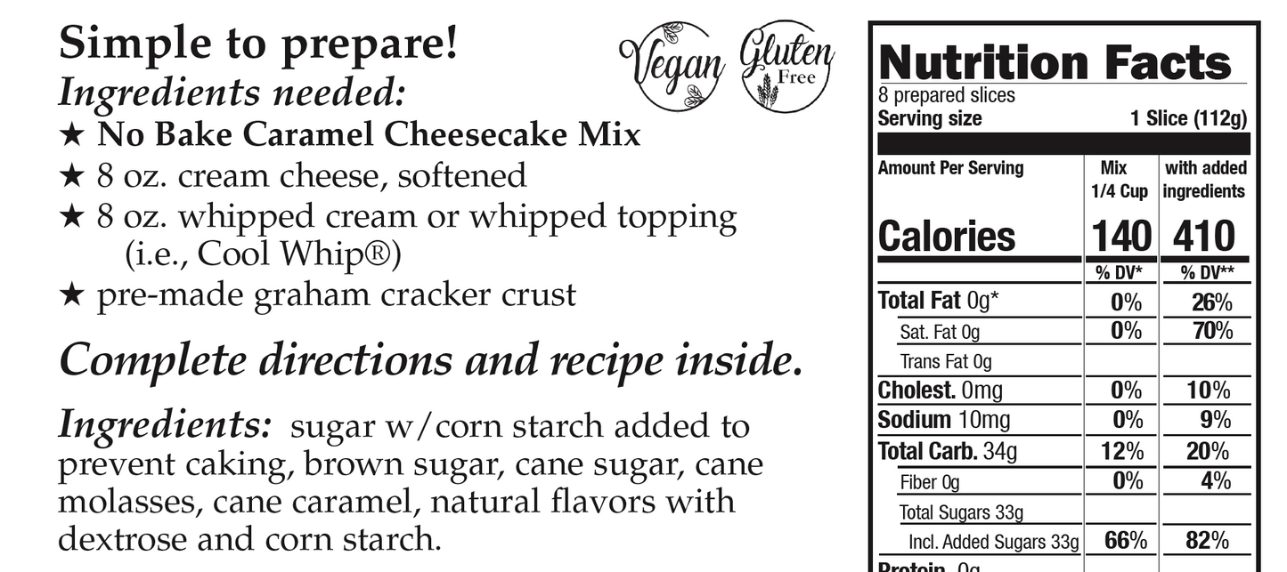 Downhome Deliciousness Caramel No-Bake Cheesecake Mix