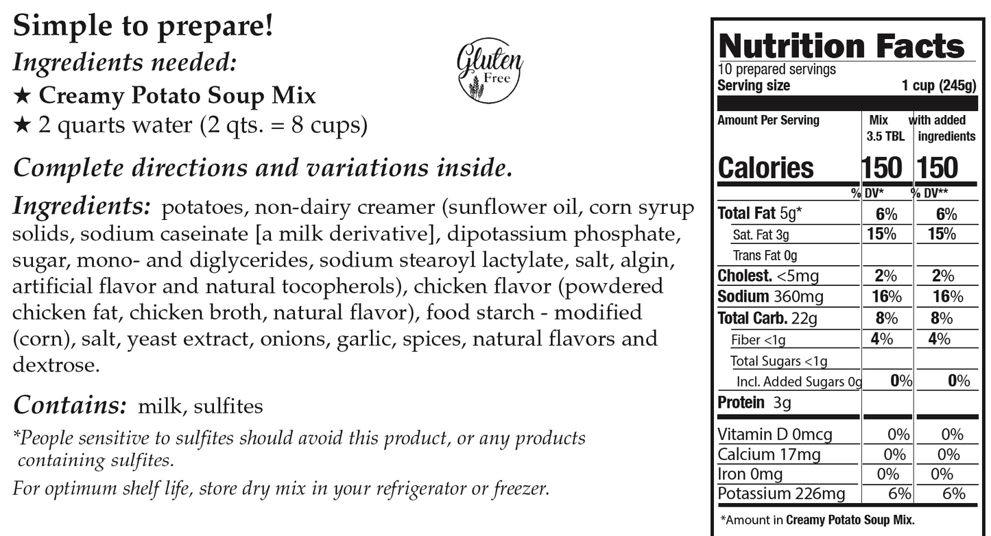 Downhome Deliciousness Potato Soup Mix