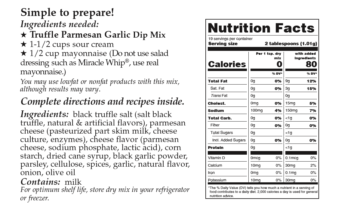 Downhome Deliciousness Truffle Parmesan Garlic Dip Mix