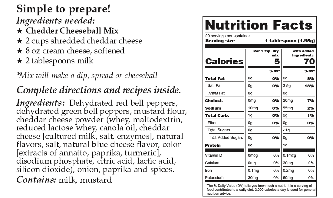 Downhome Deliciousness Holiday Cheddar Cheeseball Mix